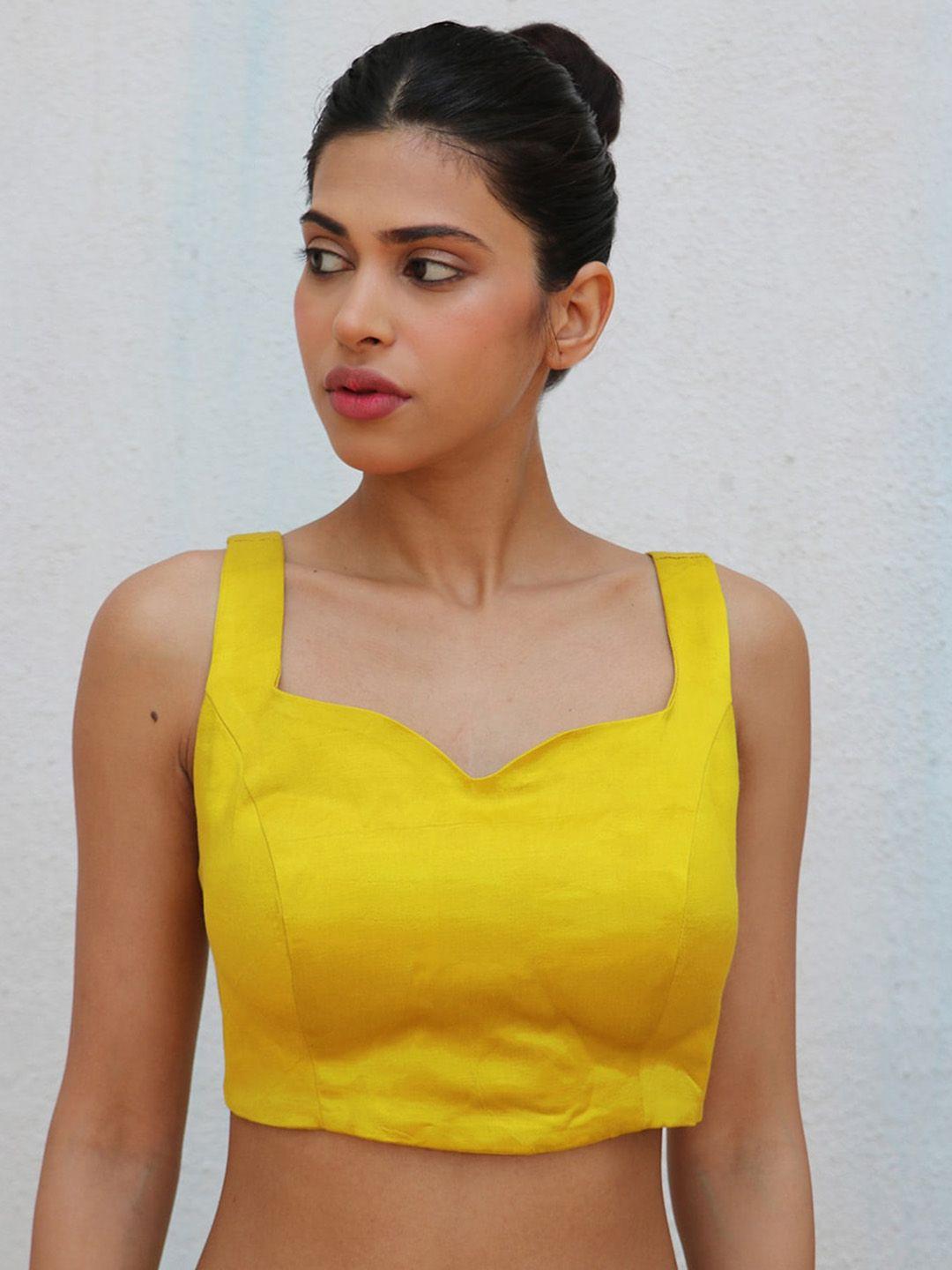 chidiyaa sweetheart neck sleeveless saree blouse