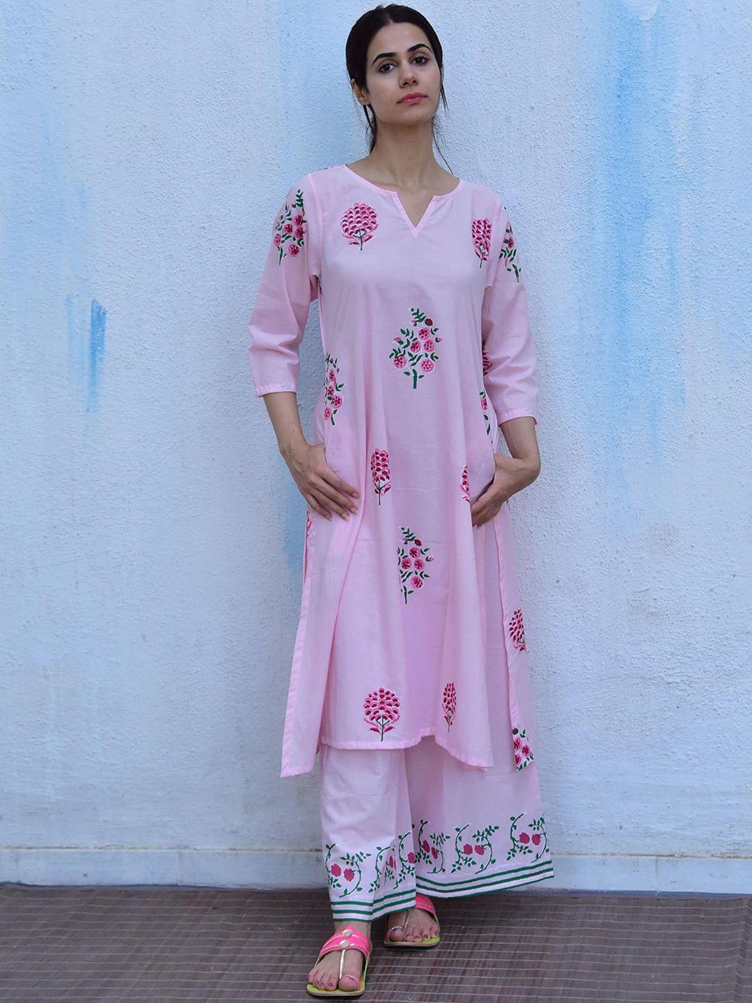 chidiyaa women pink pure cotton