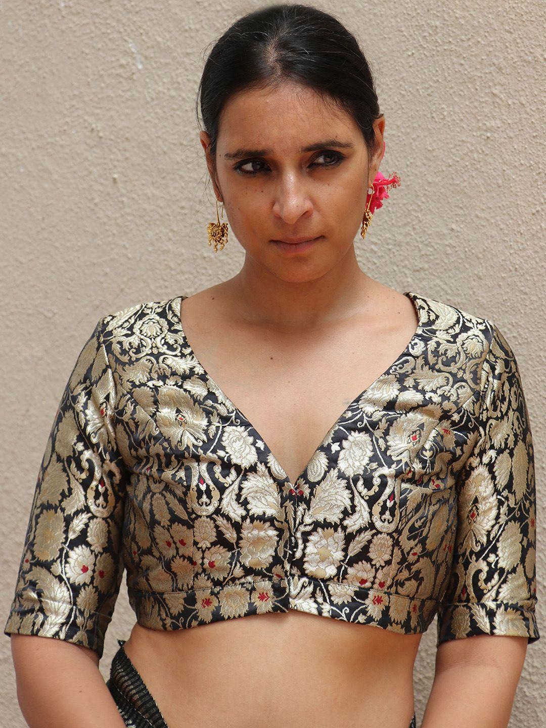 chidiyaa woven design saree blouse