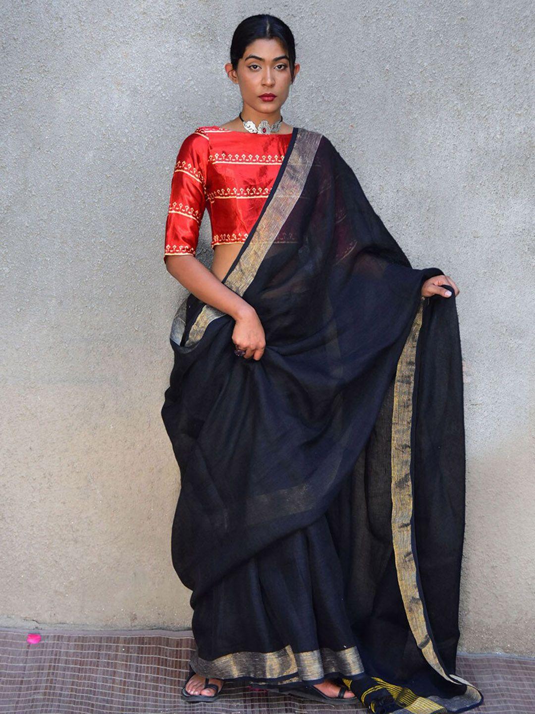 chidiyaa zari woven design border saree