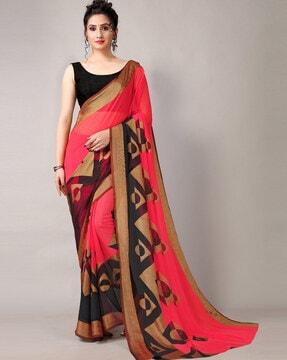 chiffon bangalori saree with blouse piece