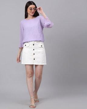 chiffon boat-neck top