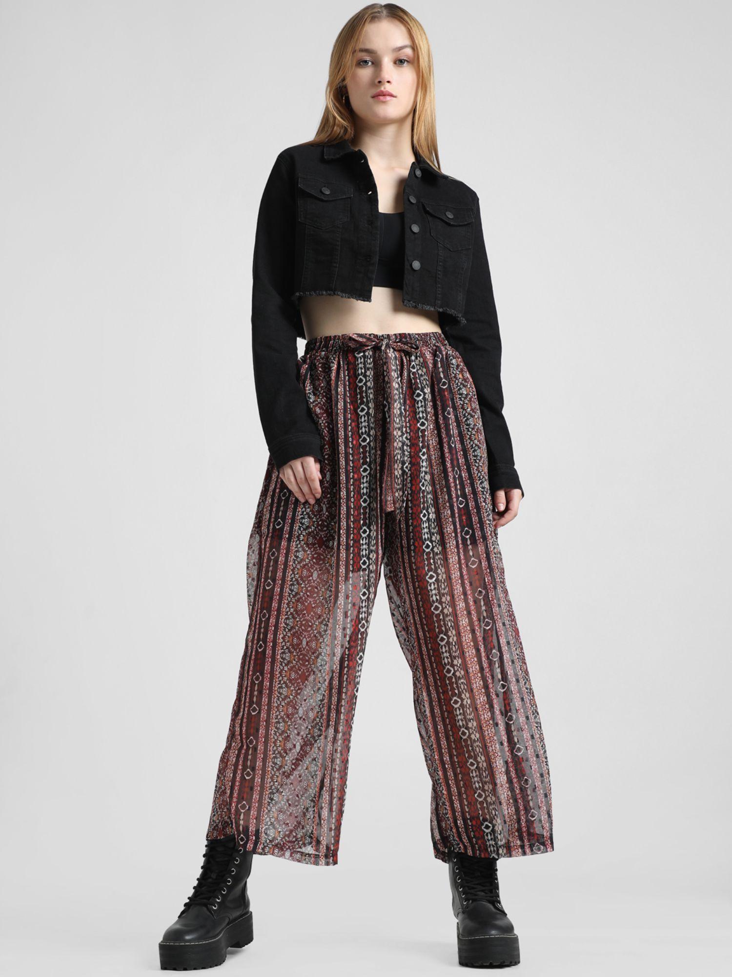 chiffon printed wide pant