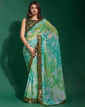 chiffon saree with embellished boder