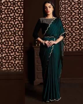 chiffon saree with embellished border