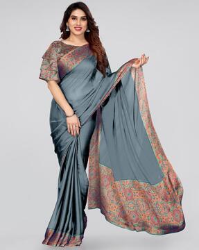 chiffon saree with kasuti print border