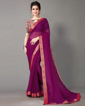 chiffon saree with lace border