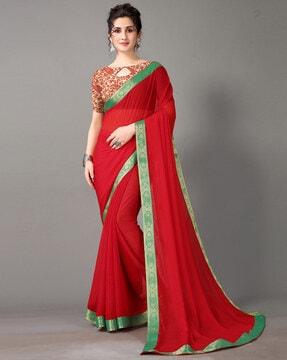 chiffon saree with lace border