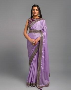 chiffon saree with lace border