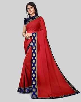 chiffon saree with patch border