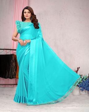 chiffon saree with tassels