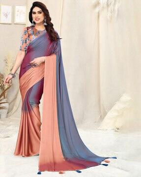 chiffon saree with tassels