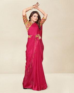 chiffon saree with with belt