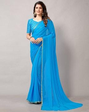 chiffon saree with zari border