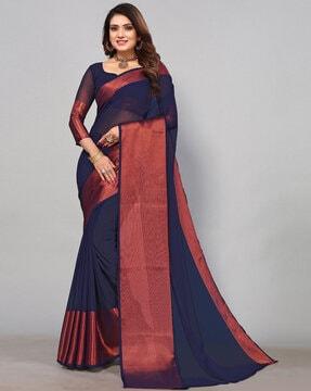 chiffon saree with zari border