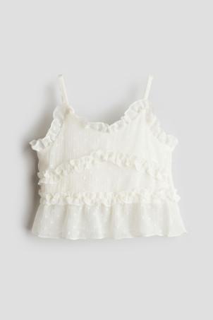 chiffon strappy top with ruffles