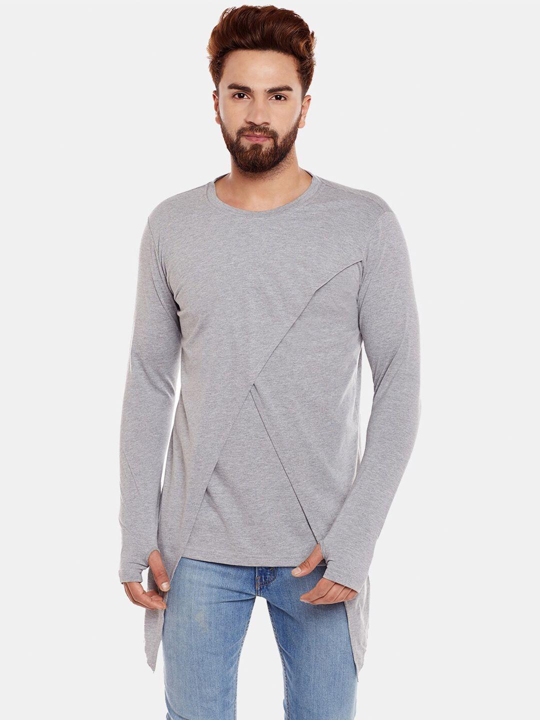 chill winston assymetrical long sleeves longline slim fit t-shirt