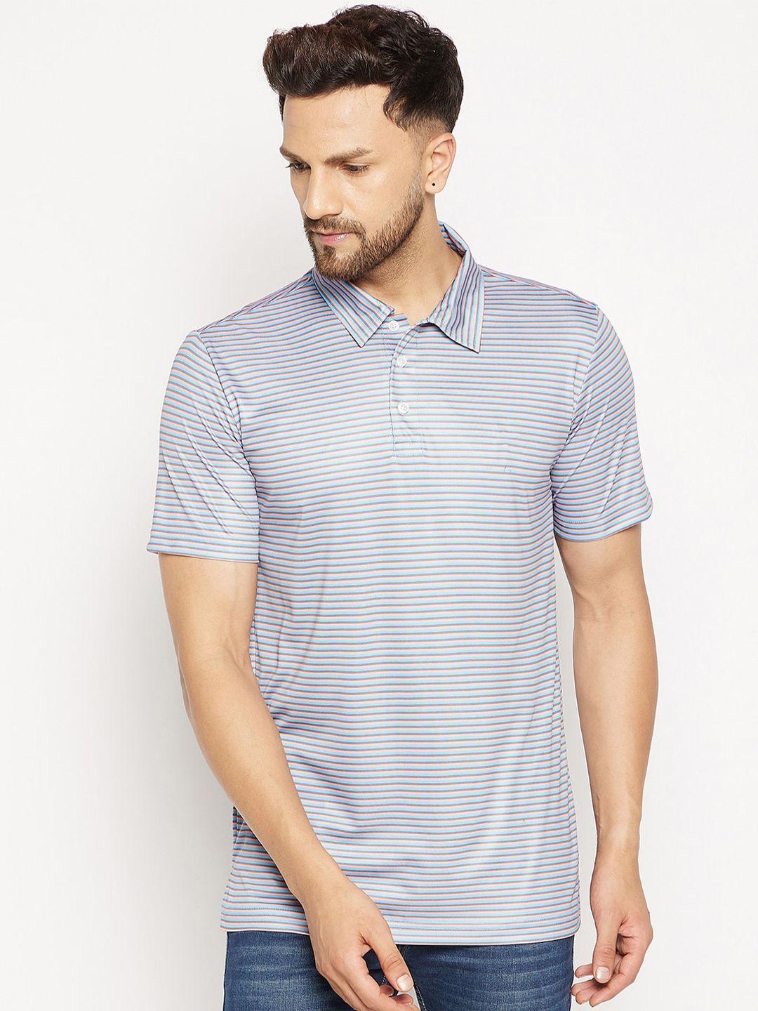 chill winston men striped polo collar t-shirt