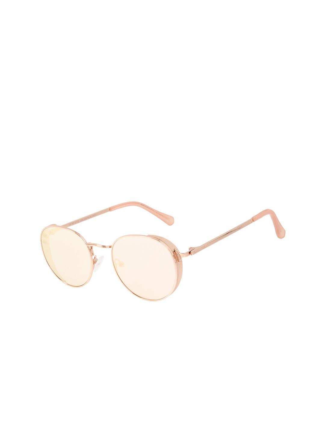 chilli beans unisex beige lens & rose frame round sunglasses ocmt31132395