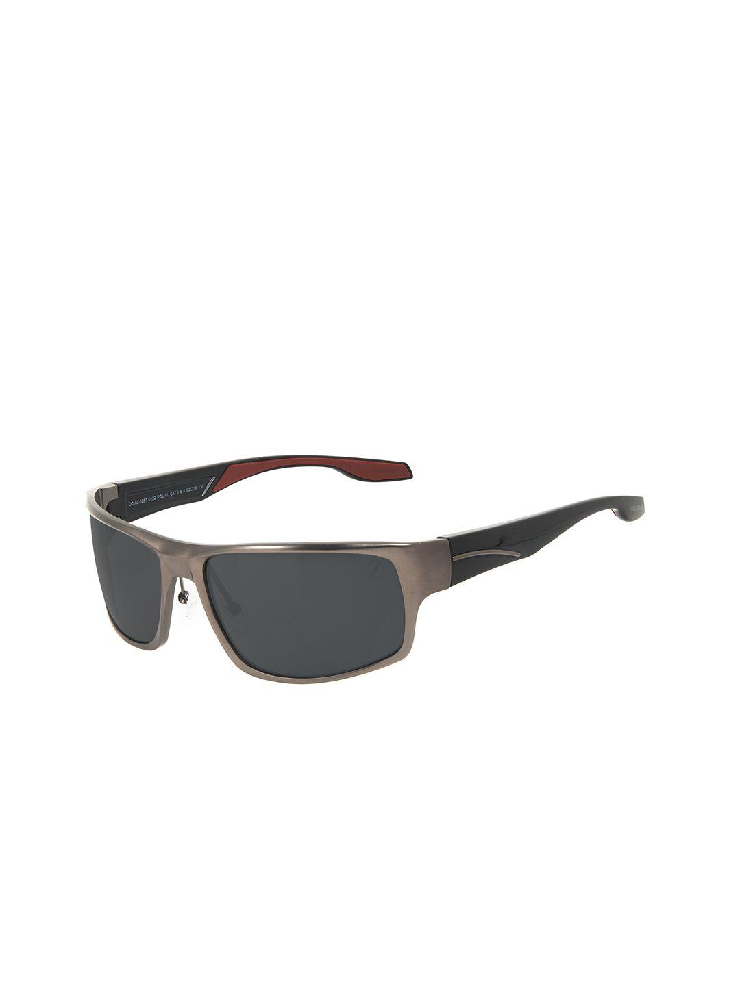 chilli beans unisex black lens & gunmetal-toned rectangle sunglasses with uv protected lens