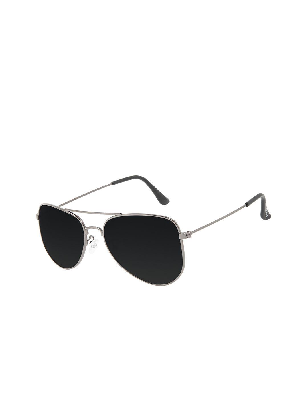 chilli beans unisex black lens & silver-toned aviator sunglasses with uv protected lens
