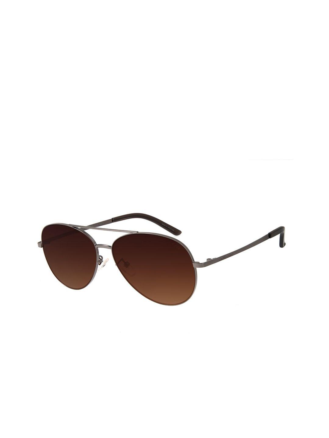 chilli beans unisex bronze lens & black aviator sunglasses with uv protected lens