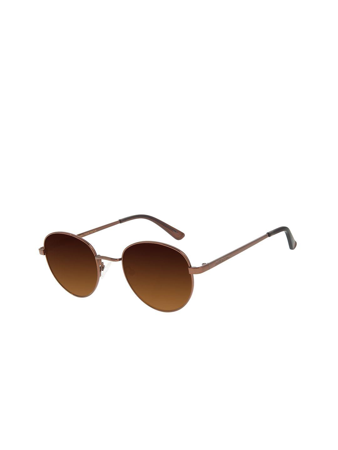 chilli beans unisex bronze lens & brown round sunglasses with uv protected lens