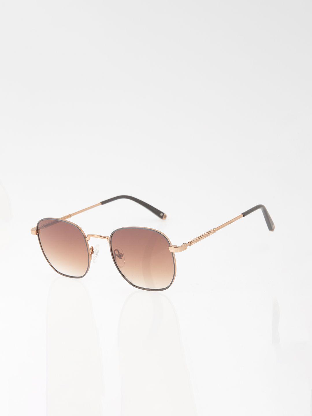 chilli beans unisex bronze lens & gold-toned square sunglasses with uv protected lens