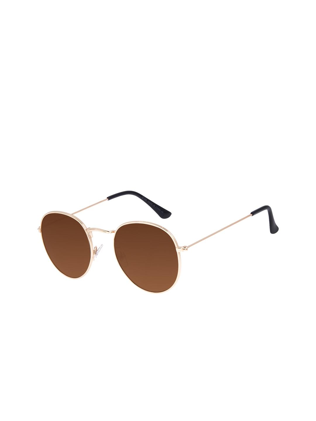 chilli beans unisex brown lens & gold-toned uv protected sunglasses lens ocmt30870230