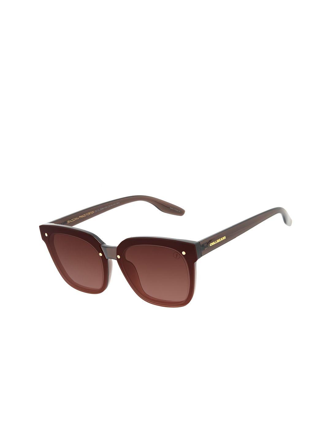 chilli beans women bronze lens & brown square sunglasses with uv protected lens occl32445702