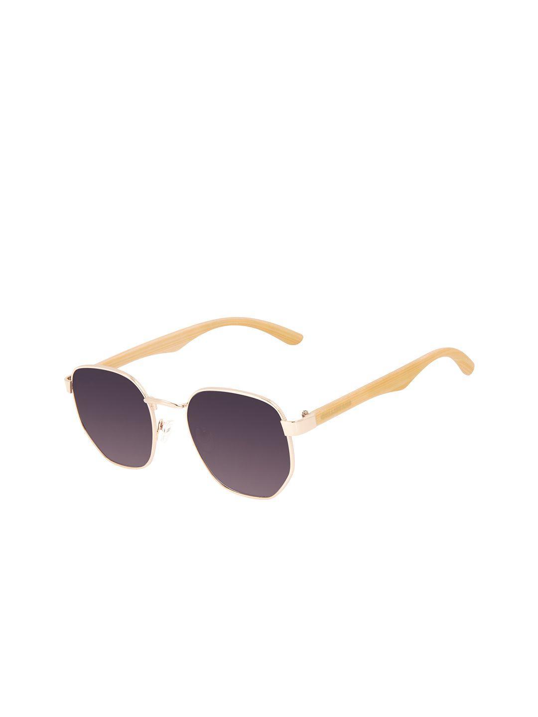 chilli beans black lens & gold-toned round sunglasses with uv protected lens