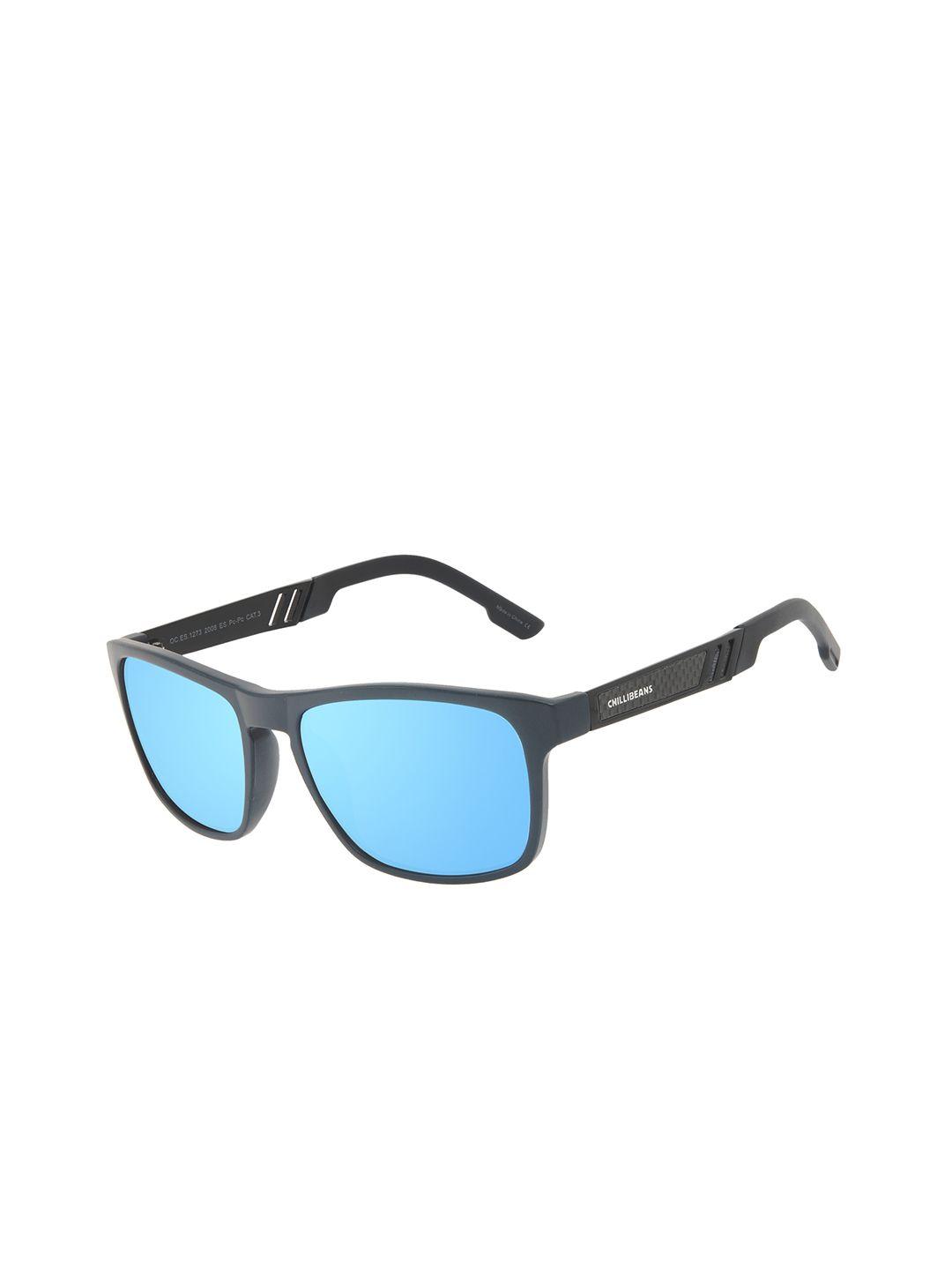 chilli beans men blue lens & black sports sunglasses with uv protected lens oces12732008