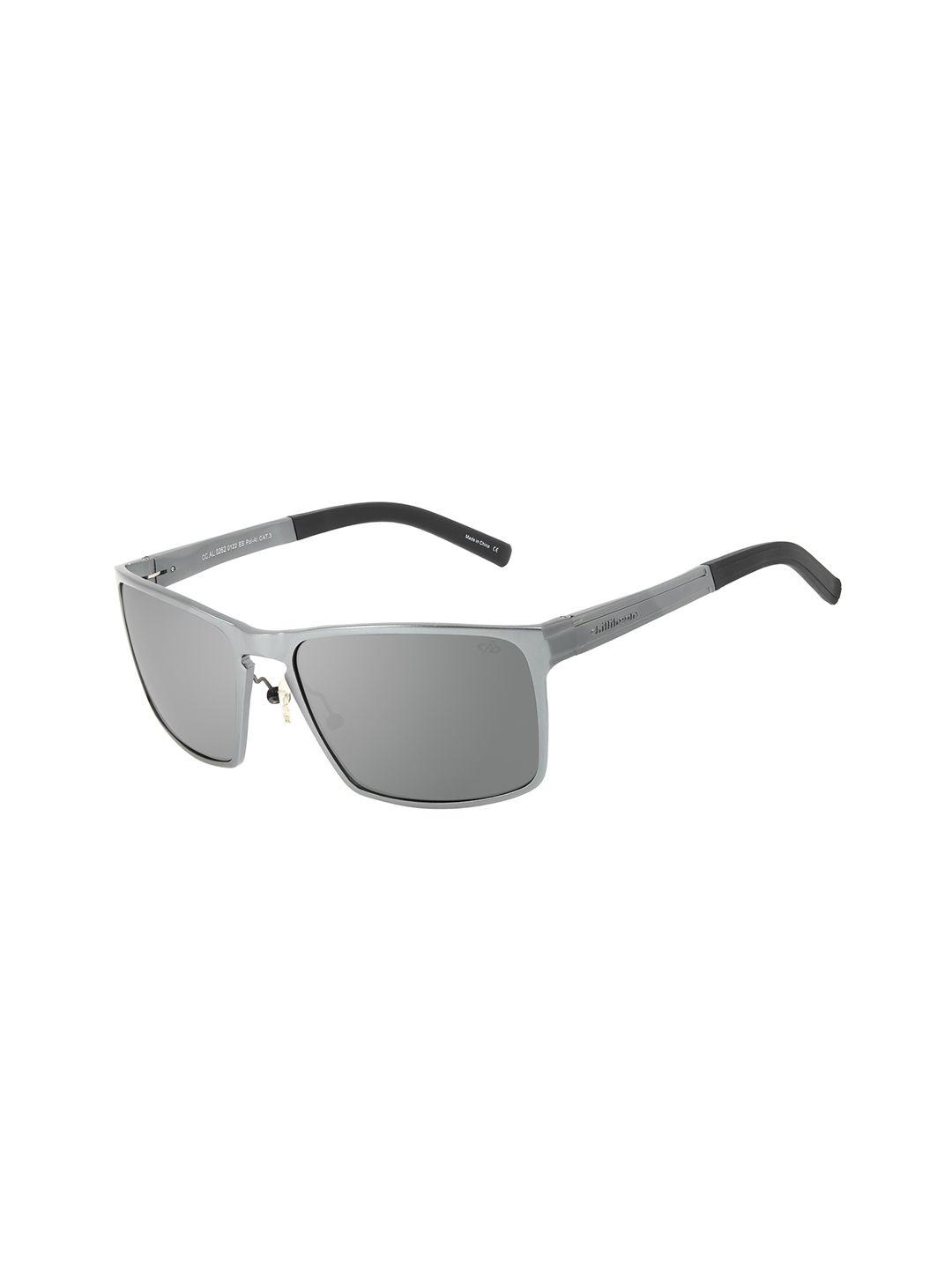 chilli beans men grey lens & black square sunglasses with uv protected lens