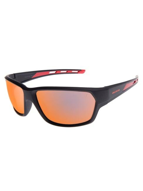 chilli beans red wraparound uv protection unisex sunglasses