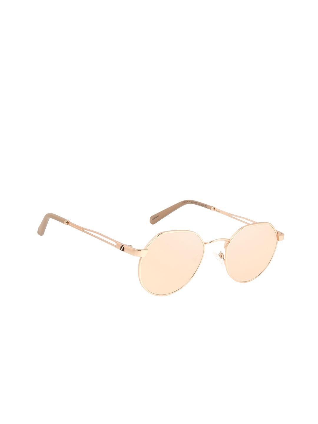 chilli beans unisex beige lens & rose gold round sunglass uv protected ocmt31722395