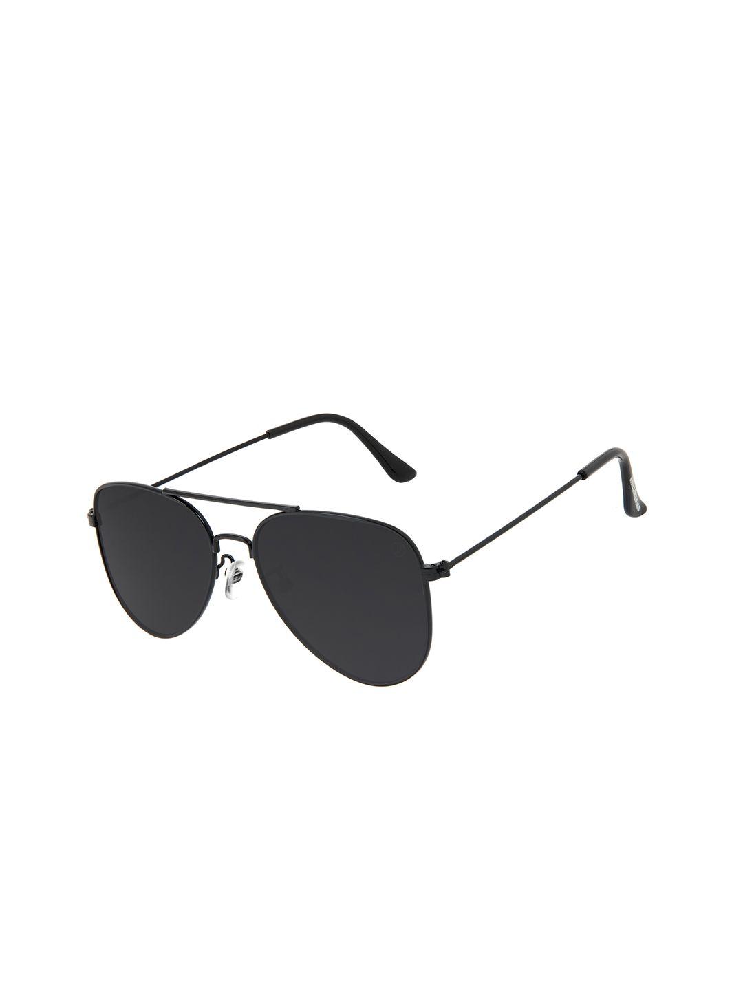 chilli beans unisex black lens & black aviator sunglasses with uv protected lens