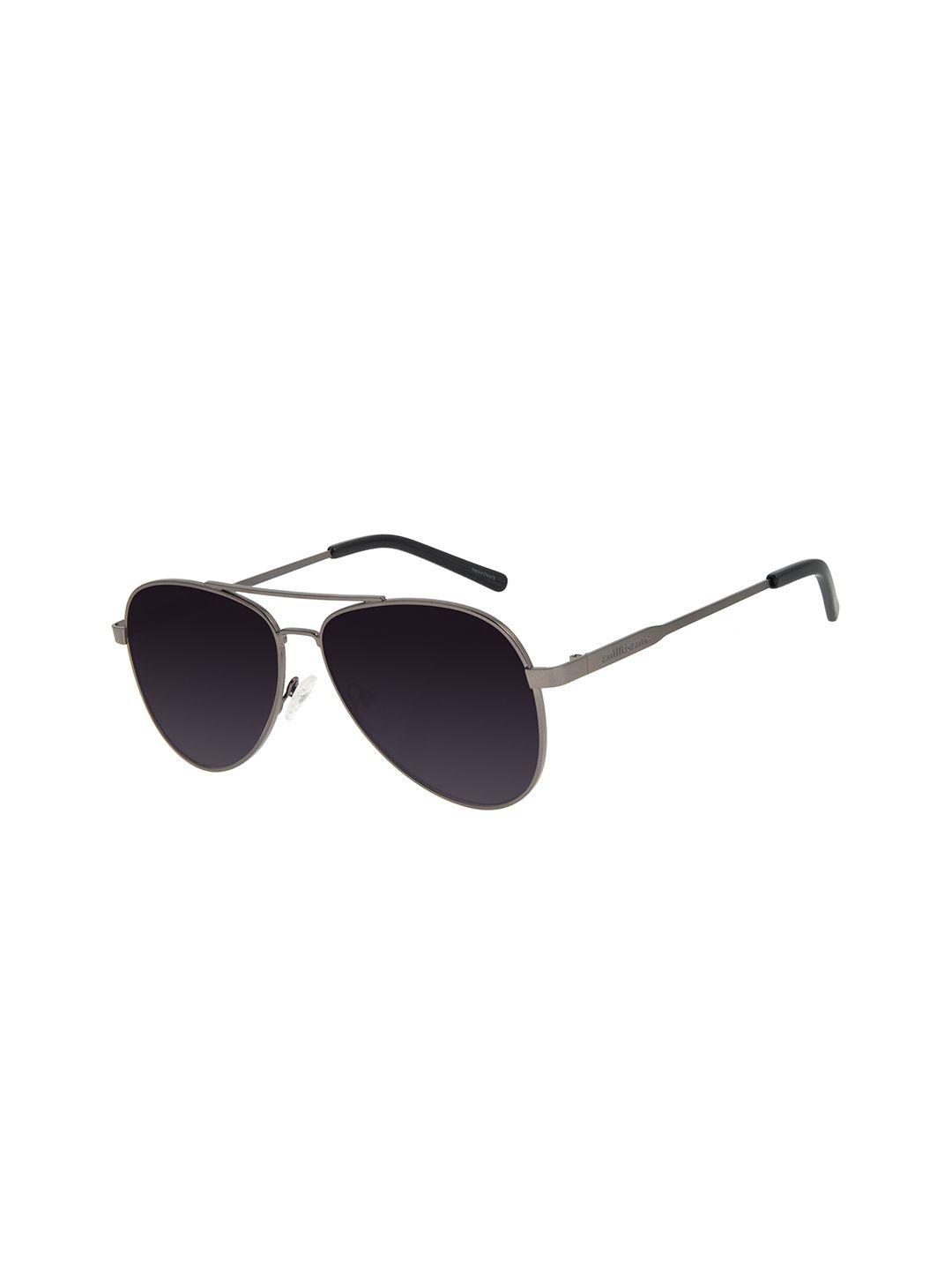 chilli beans unisex black lens & black aviator sunglasses with uv protected lens