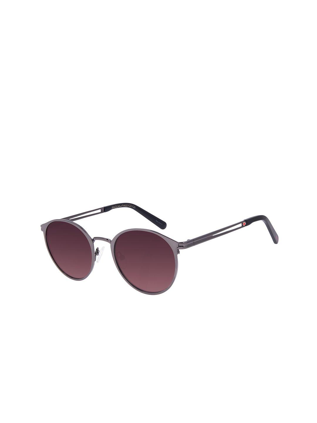 chilli beans unisex bronze lens & black round sunglasses with uv protected lens