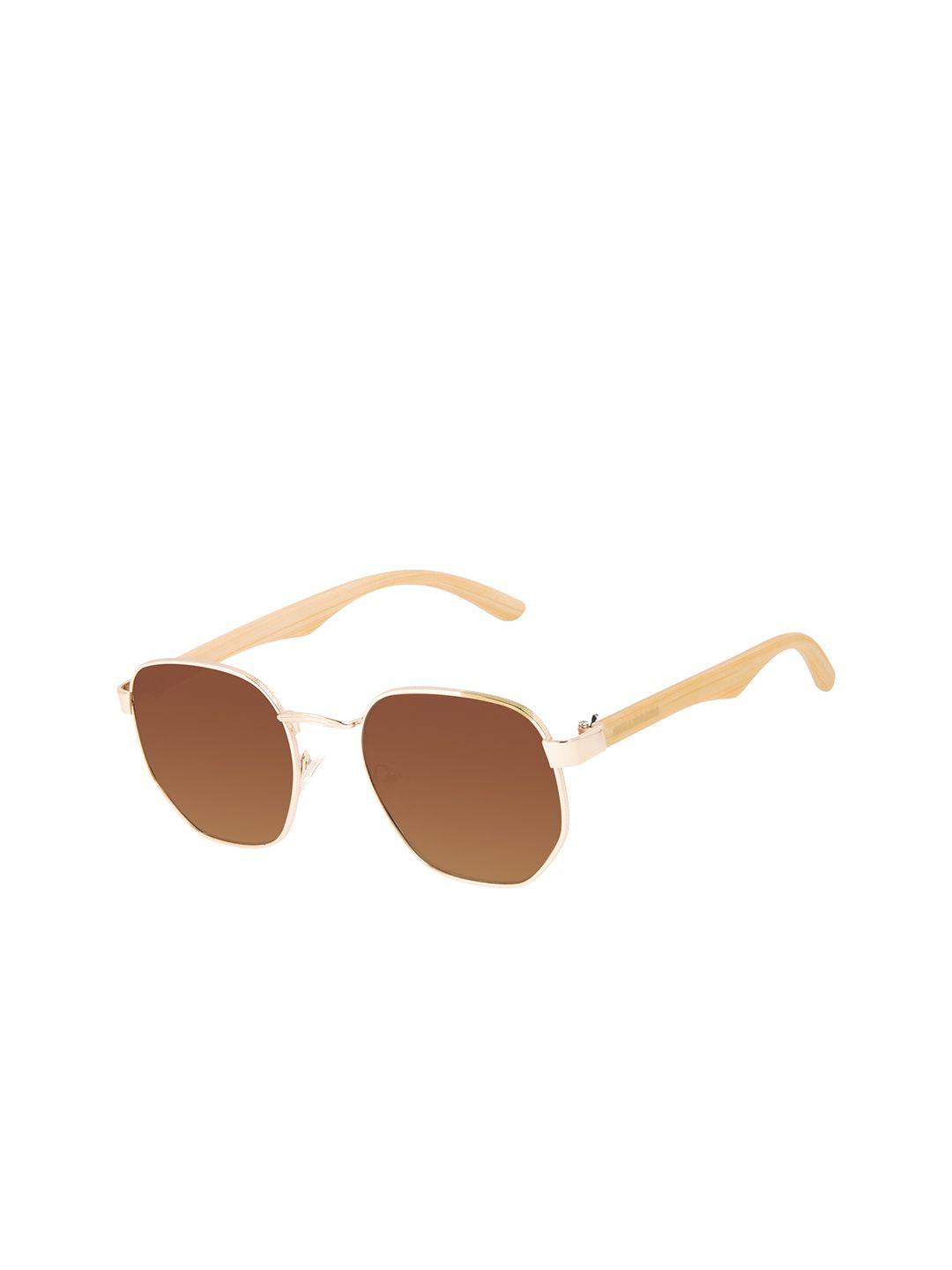 chilli beans unisex brown lens & gold-toned sunglasses with uv protected lens ocmt32780221