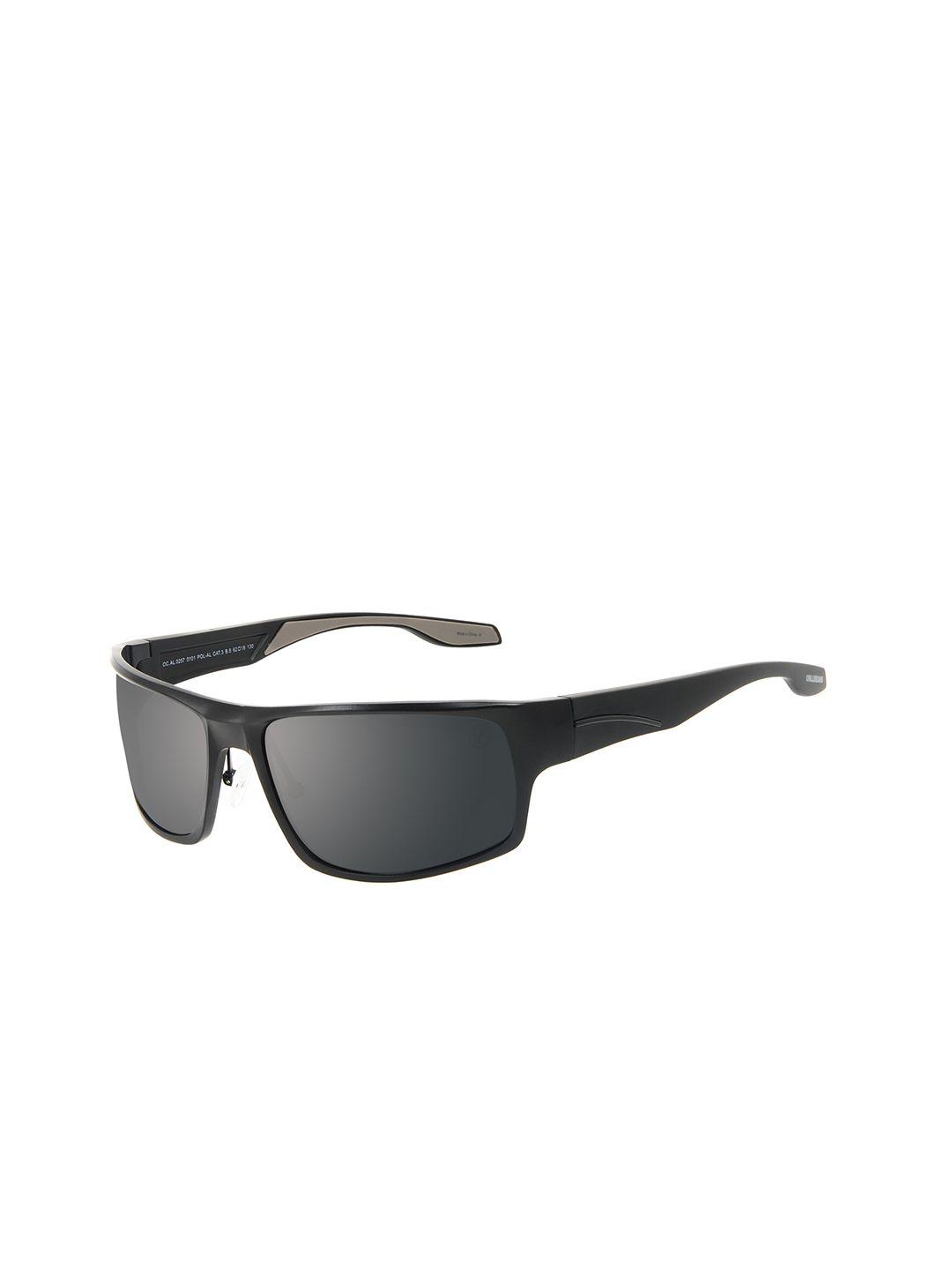 chilli beans unisex grey lens & black square sunglasses with uv protected lens