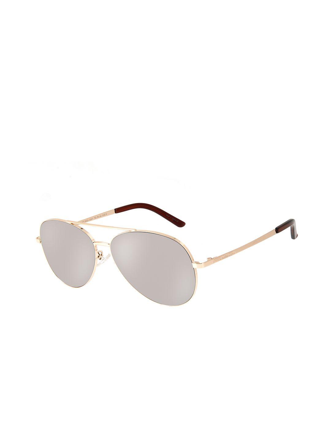 chilli beans unisex grey lens & gold-toned aviator sunglasses with uv protected lens