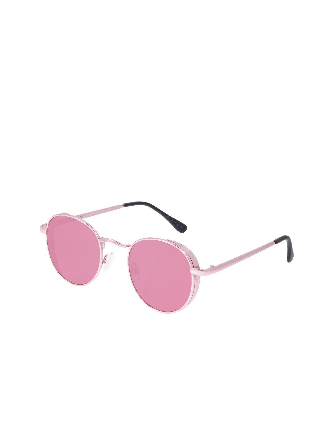 chilli beans unisex pink lens & pink round sunglasses with uv protected lens