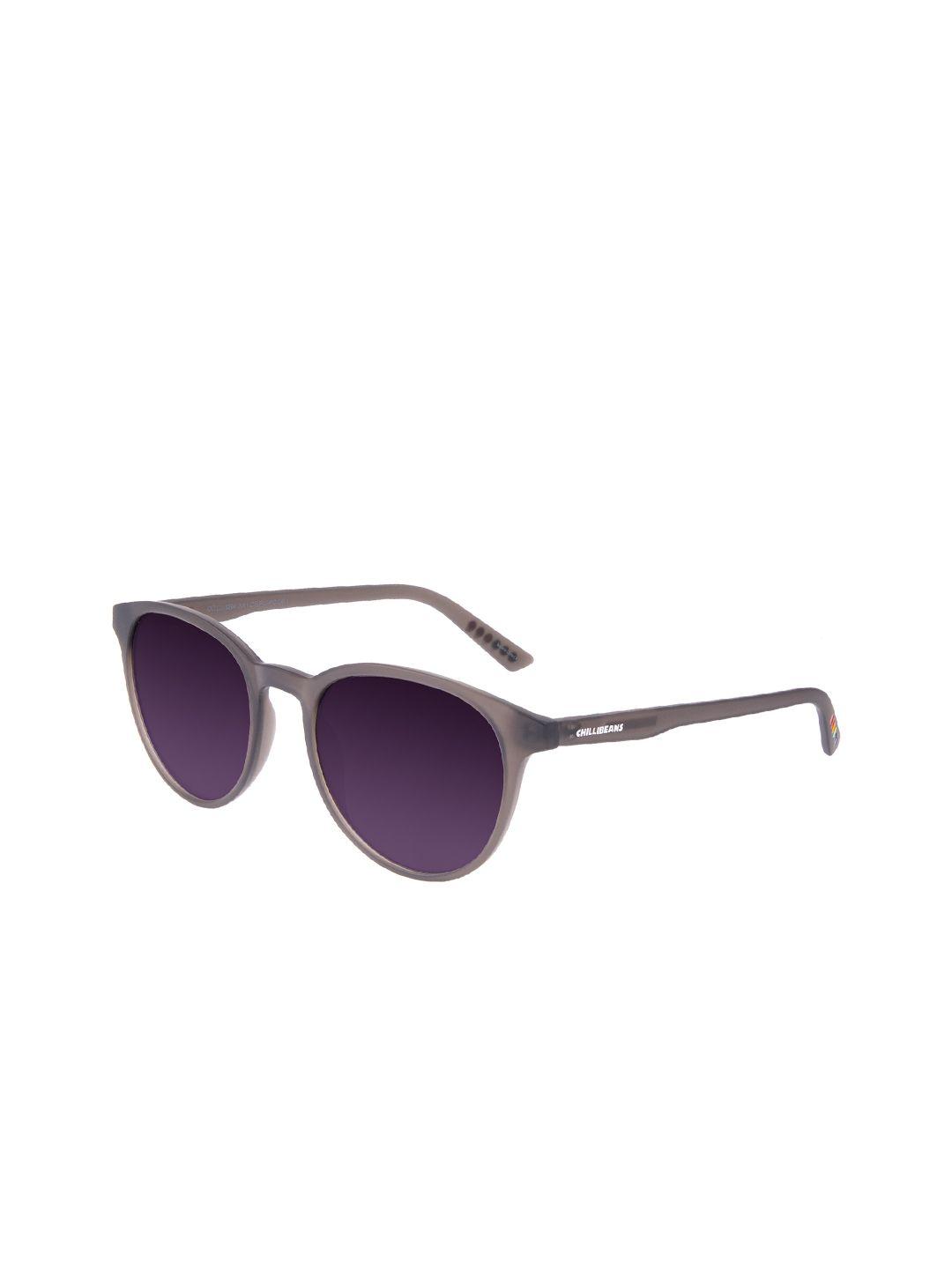 chilli beans unisex purple lens & black round sunglasses with uv protected lens