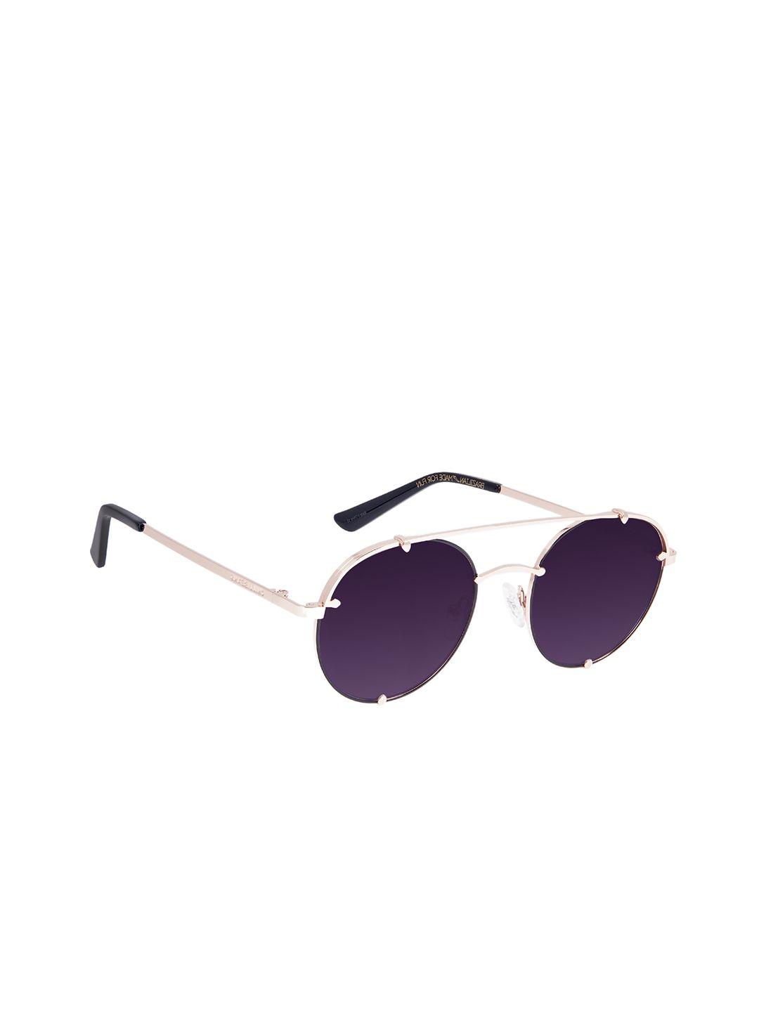 chilli beans unisex violet lens & gold frame round sunglasses ocmt30642021