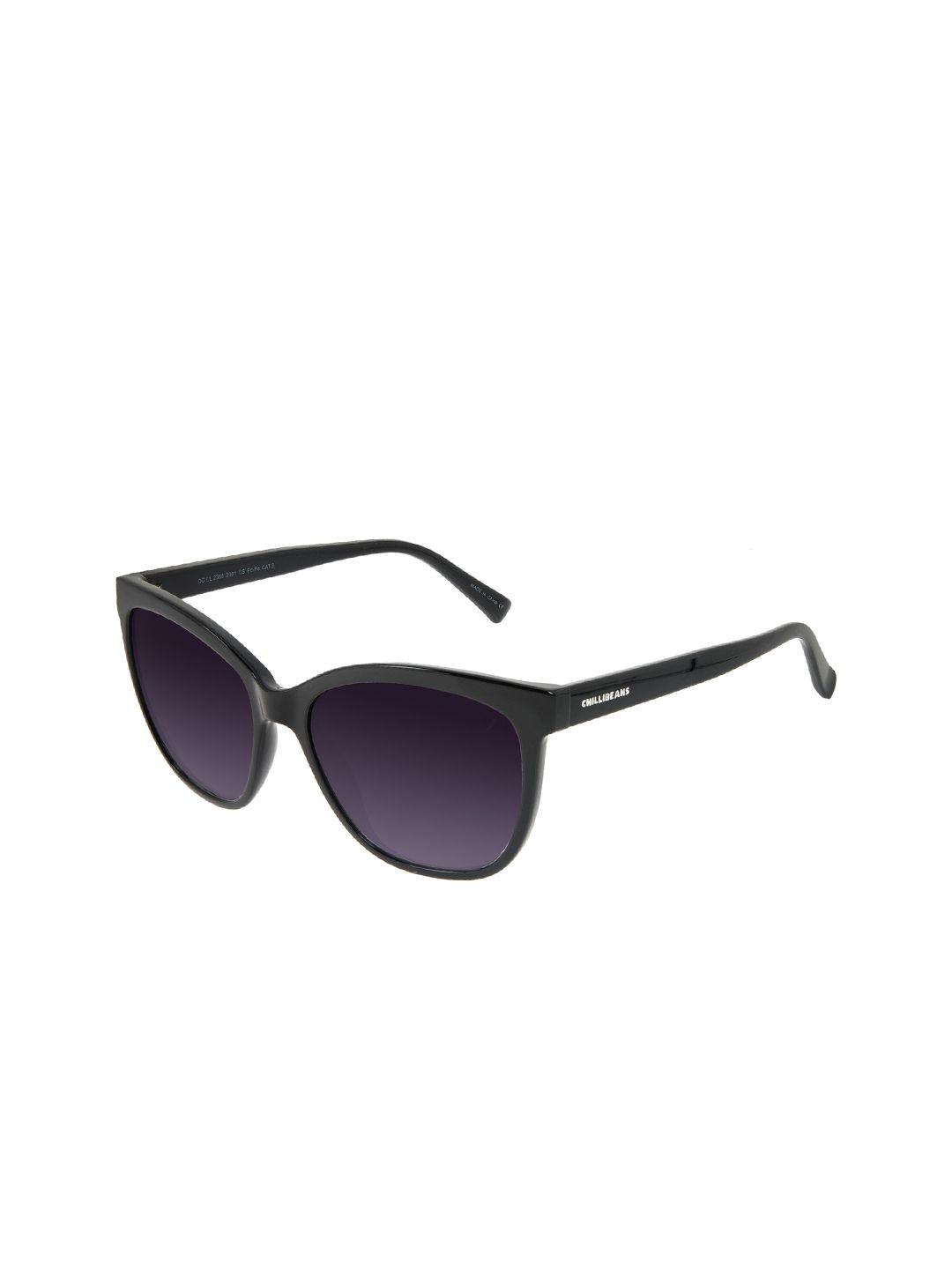 chilli beans women purple lens & black sunglasses with uv protected lens occl33662001