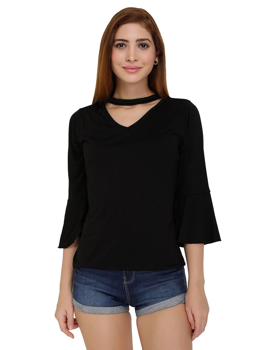 chimpaaanzee choker neck bell sleeve top