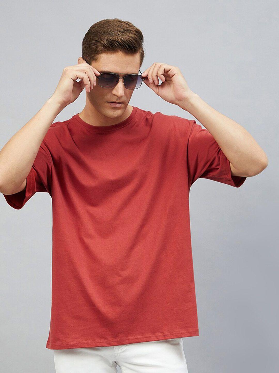 chimpaaanzee men red drop-shoulder sleeves loose t-shirt