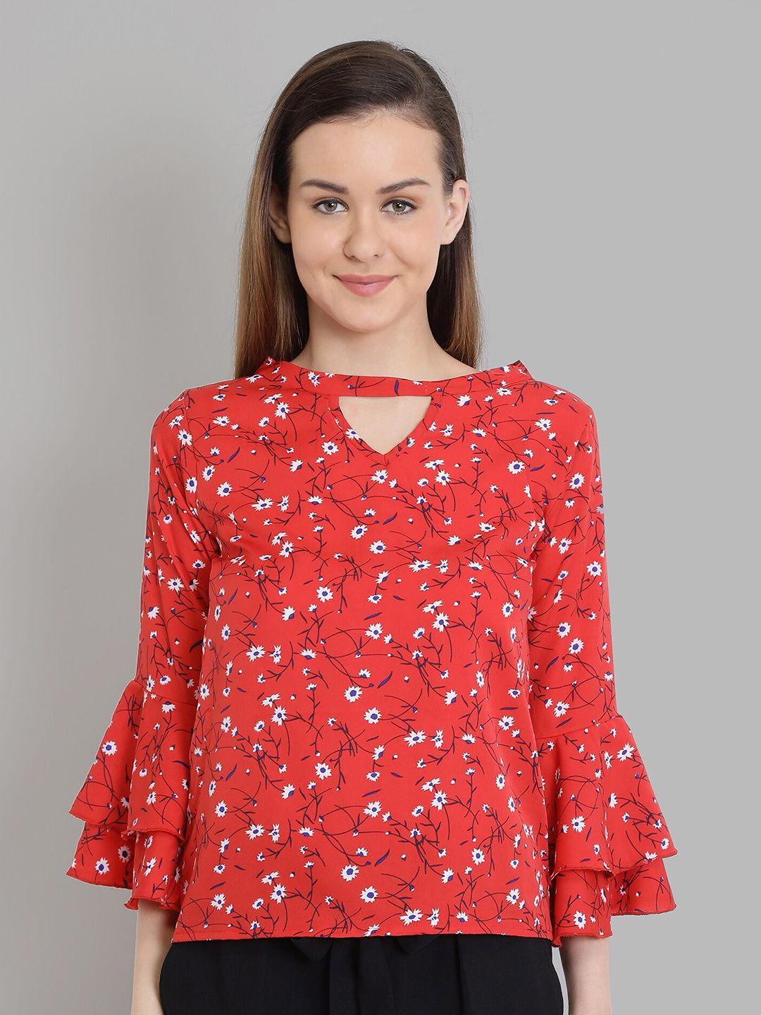 chimpaaanzee red floral print top