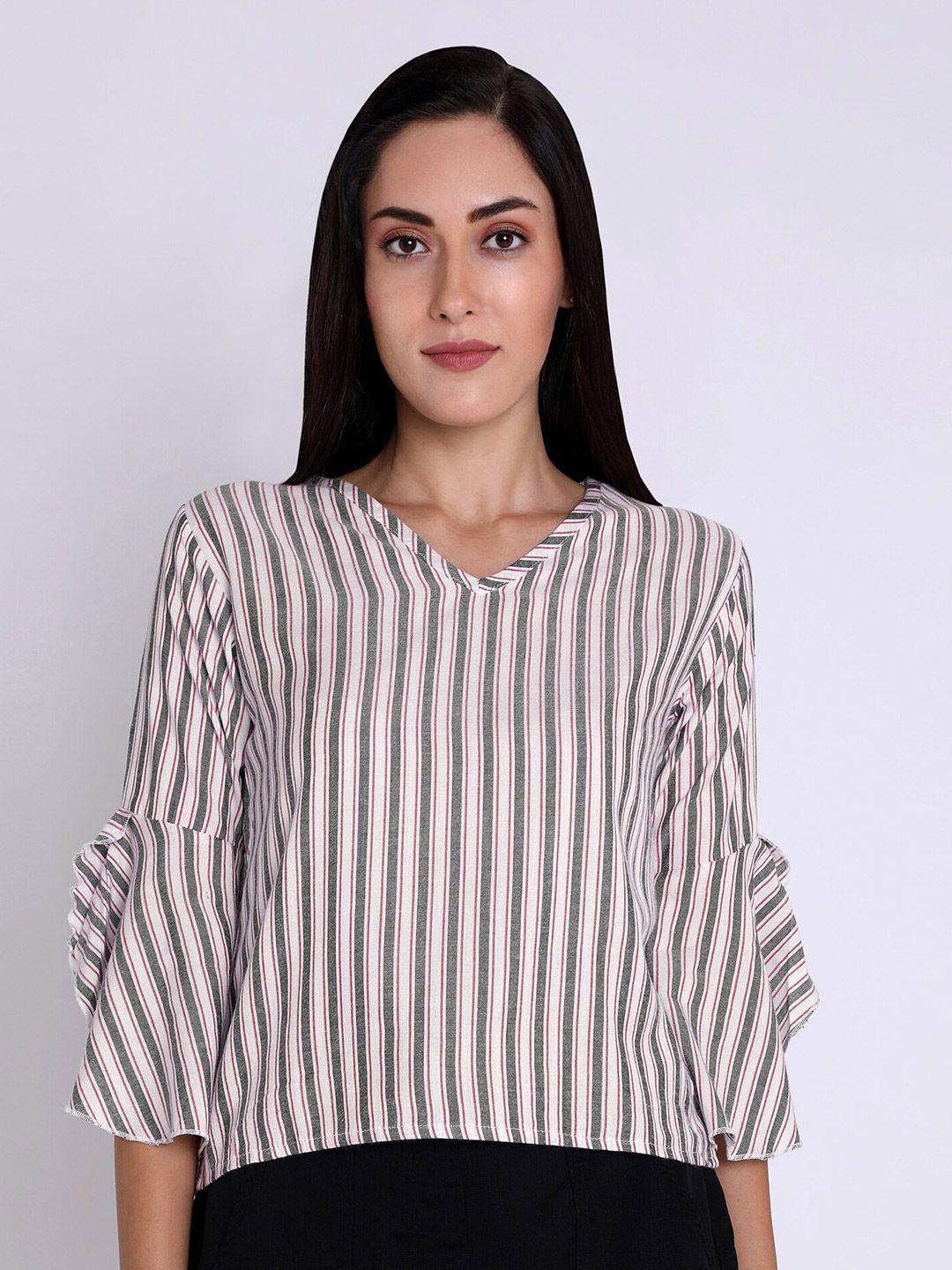 chimpaaanzee white & black striped top