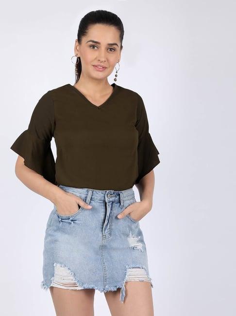 chimpanzee dark olive regular fit top